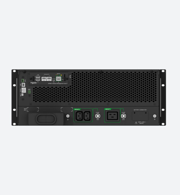 APC Smart-UPS On-Line, 5kVA / 6kVA, Rack/Tower, 230V, 2x IEC C13+1x IEC C19+Hard wire 3-wire (H+N+E) outlets, Network Card, W/O rail kit - Image 3